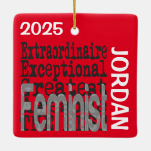 Adorno De Cerámica Personalizado extraordinaria feminista