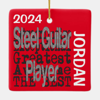 Adorno De Cerámica Personalizado Extraordinario de Acero Guitar Playe