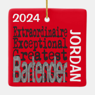 Adorno De Cerámica Personalizado Extraordinario de Bartender