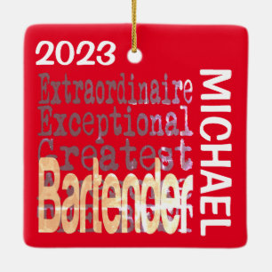 Adorno De Cerámica Personalizado Extraordinario de Bartender