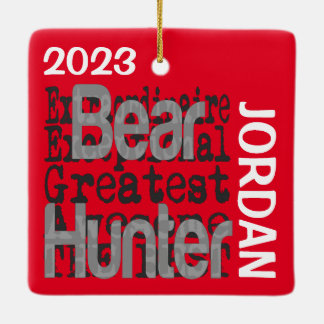 Adorno De Cerámica Personalizado Extraordinario de Bear Hunter