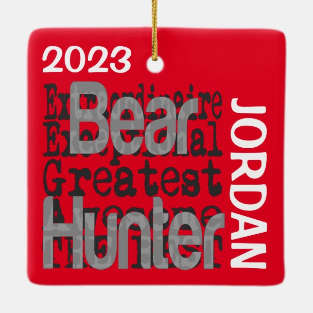 Adorno De Cerámica Personalizado Extraordinario de Bear Hunter (Reverso)