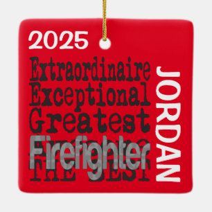 Adorno De Cerámica Personalizado Extraordinario de bomberos
