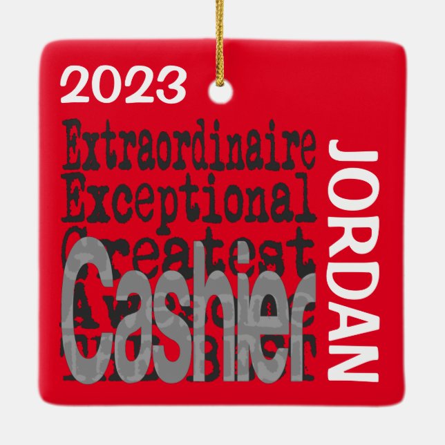 Adorno De Cerámica Personalizado Extraordinario de Cajero (Reverso)