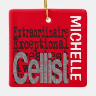 Adorno De Cerámica Personalizado Extraordinario de Cellist