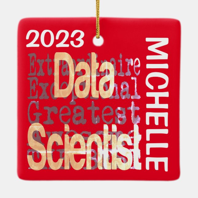Adorno De Cerámica Personalizado Extraordinario de Data Scientist (Reverso)