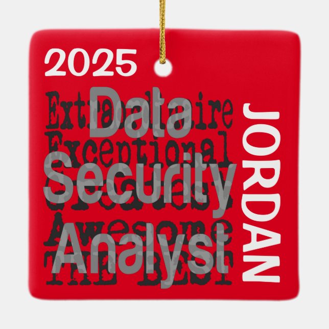 Adorno De Cerámica Personalizado Extraordinario de Data Security Anal (Reverso)
