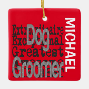 Adorno De Cerámica Personalizado Extraordinario de Dog Groomer
