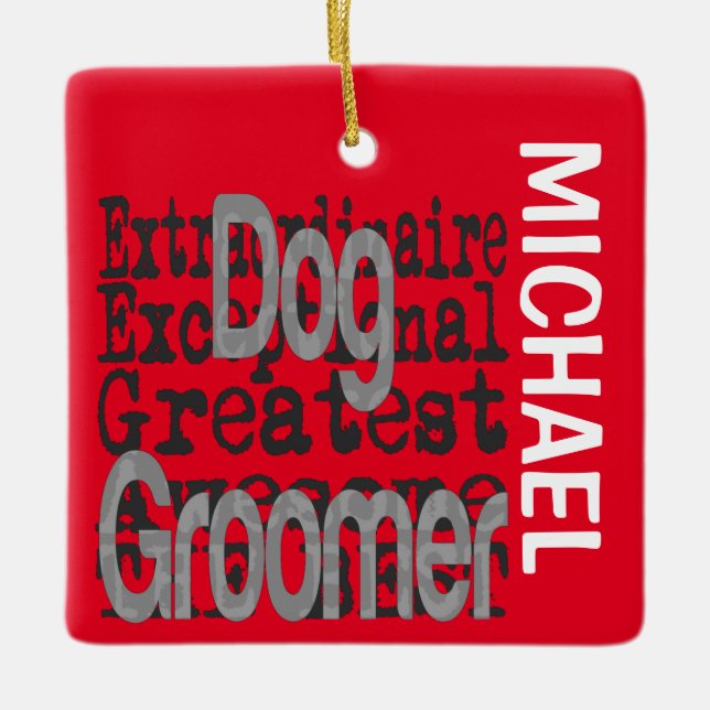 Adorno De Cerámica Personalizado Extraordinario de Dog Groomer (Anverso)
