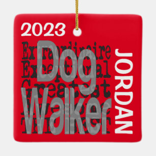 Adorno De Cerámica Personalizado Extraordinario de Dog Walker