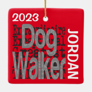 Adorno De Cerámica Personalizado Extraordinario de Dog Walker