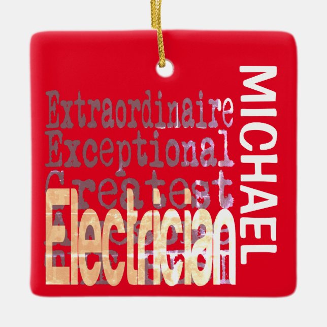 Adorno De Cerámica Personalizado Extraordinario de Electricidad (Anverso)