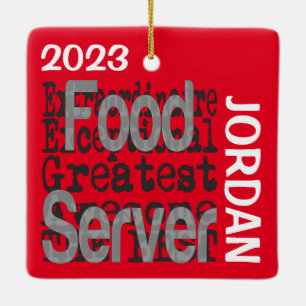 Adorno De Cerámica Personalizado Extraordinario de Food Server