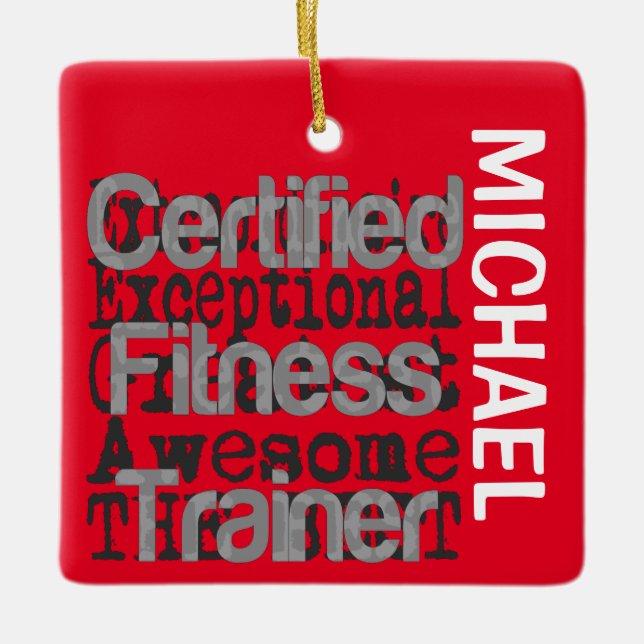 Adorno De Cerámica Personalizado Extraordinario de formador de fitnes (Anverso)
