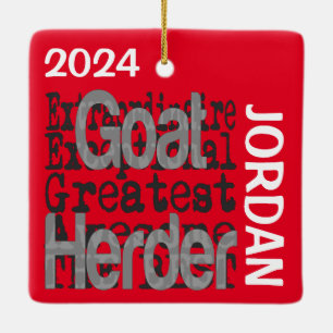 Adorno De Cerámica Personalizado Extraordinario de Goat Herder