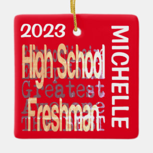 Adorno De Cerámica Personalizado Extraordinario de High School Freshm