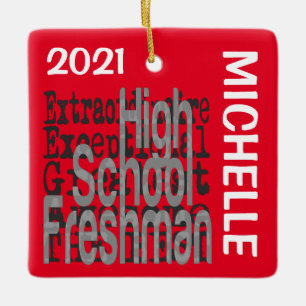 Adorno De Cerámica Personalizado Extraordinario de High School Freshm
