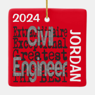 Adorno De Cerámica Personalizado Extraordinario de Ingeniería Civil