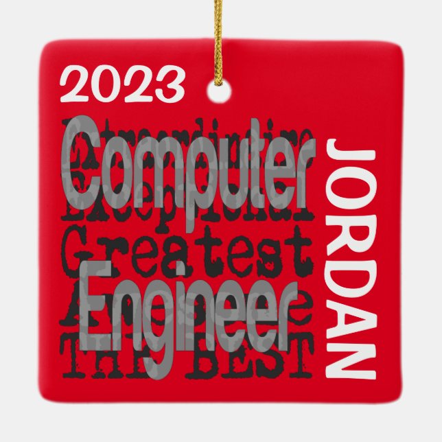 Adorno De Cerámica Personalizado Extraordinario de Ingeniería Informá (Reverso)