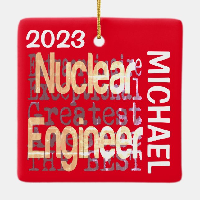 Adorno De Cerámica Personalizado Extraordinario de Ingeniería Nuclear (Reverso)