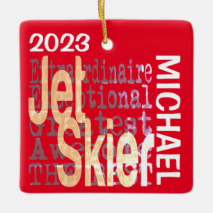 Adorno De Cerámica Personalizado Extraordinario de Jet Skier