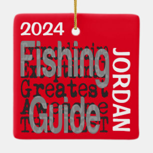 Adorno De Cerámica Personalizado Extraordinario de la guía de pesca