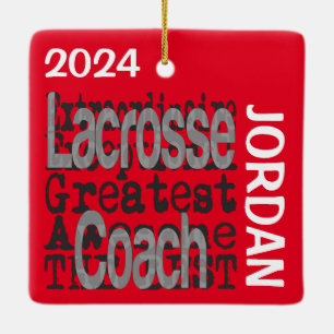 Adorno De Cerámica Personalizado Extraordinario de Lacrosse Coach