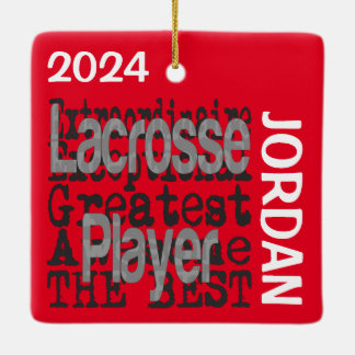 Adorno De Cerámica Personalizado Extraordinario de Lacrosse Player