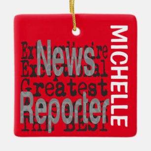 Adorno De Cerámica Personalizado Extraordinario de News Reporter