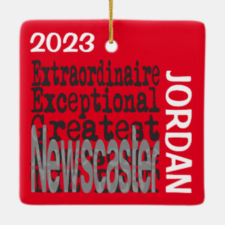 Adorno De Cerámica Personalizado Extraordinario de Newscaster