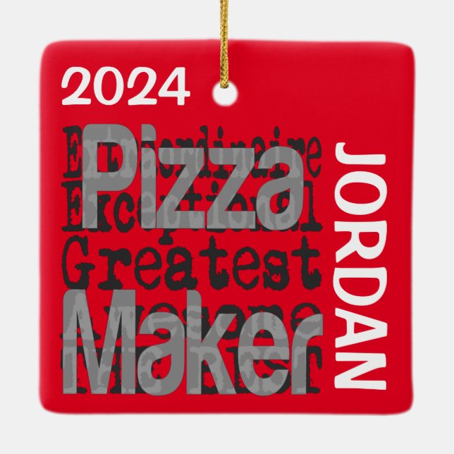 Adorno De Cerámica Personalizado Extraordinario de Pizza Maker (Reverso)