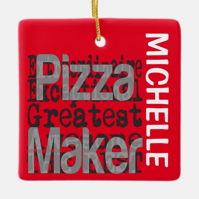 Adorno De Cerámica Personalizado Extraordinario de Pizza Maker (Anverso)