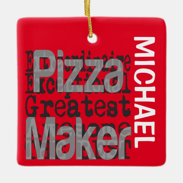 Adorno De Cerámica Personalizado Extraordinario de Pizza Maker (Anverso)
