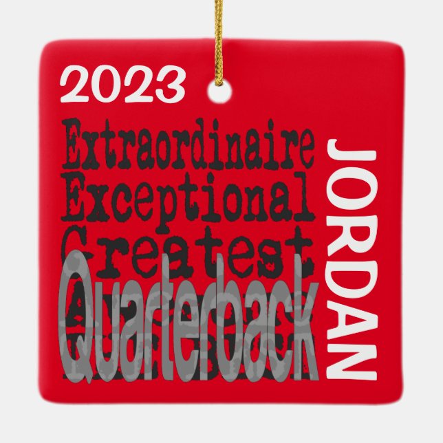 Adorno De Cerámica Personalizado Extraordinario de Quarback (Reverso)