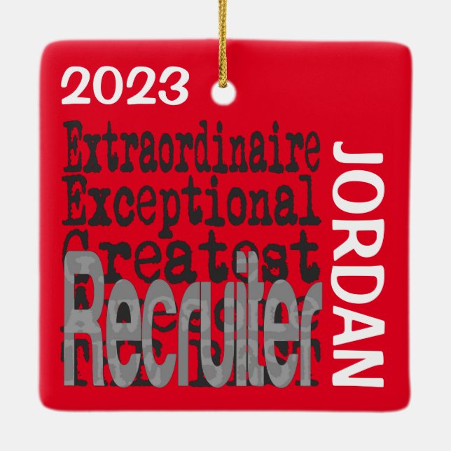 Adorno De Cerámica Personalizado Extraordinario de Reclutador (Reverso)