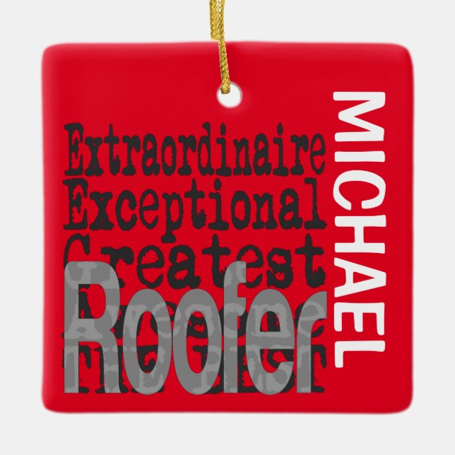 Adorno De Cerámica Personalizado Extraordinario de Roofer (Anverso)