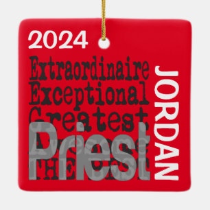Adorno De Cerámica Personalizado Extraordinario de Sacerdote