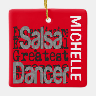 Adorno De Cerámica Personalizado Extraordinario de Salsa Dancer