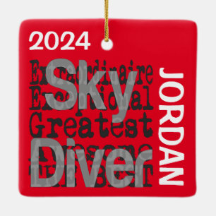 Adorno De Cerámica Personalizado Extraordinario de Sky Diver