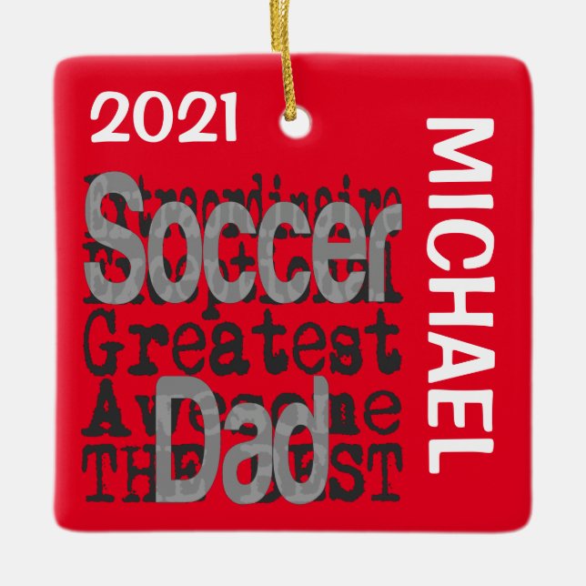 Adorno De Cerámica Personalizado Extraordinario de Soccer Dad (Anverso)