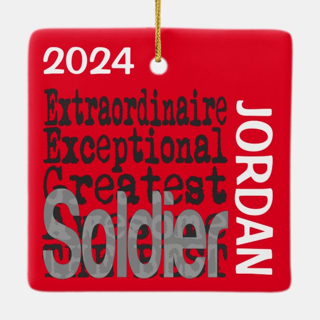 Adorno De Cerámica Personalizado Extraordinario de Soldado (Reverso)