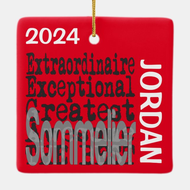 Adorno De Cerámica Personalizado Extraordinario de Sommelier (Reverso)