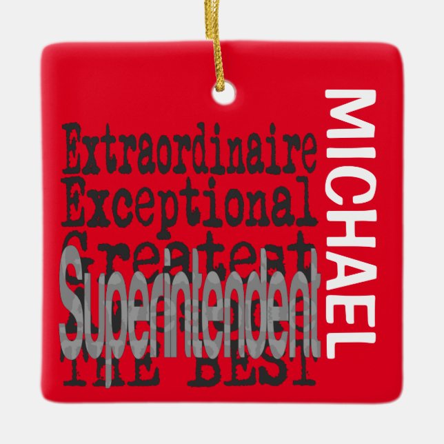 Adorno De Cerámica Personalizado Extraordinario de Superintendente (Anverso)