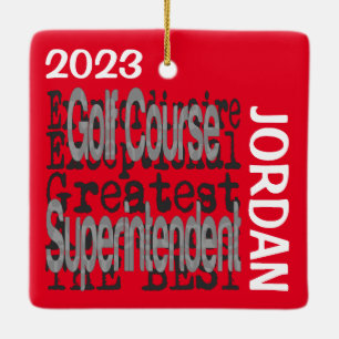 Adorno De Cerámica Personalizado Extraordinario de Superintendente de