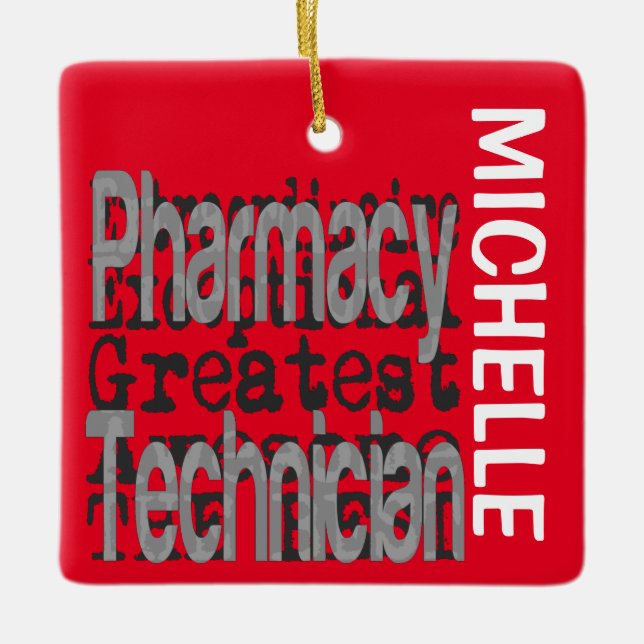 Adorno De Cerámica Personalizado Extraordinario de Técnico Farmacéuti (Anverso)