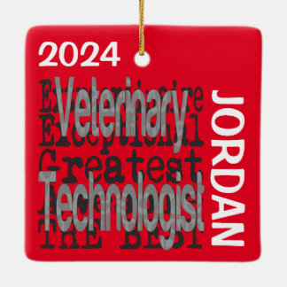 Adorno De Cerámica Personalizado Extraordinario de Tecnólogo Veterina