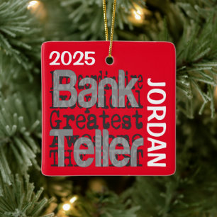 Adorno De Cerámica Personalizado Extraordinario de Teller Bancario