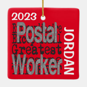 Adorno De Cerámica Personalizado Extraordinario de Trabajador Postal