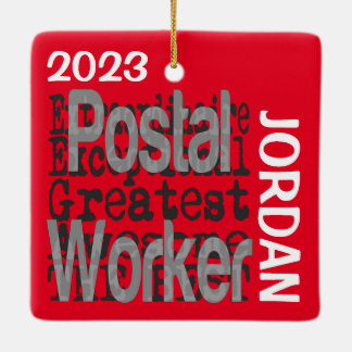 Adorno De Cerámica Personalizado Extraordinario de Trabajador Postal