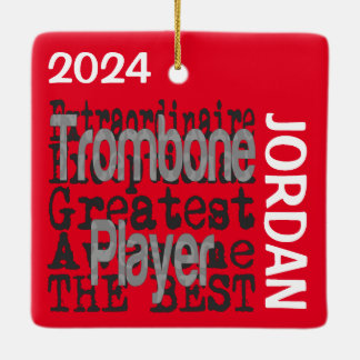 Adorno De Cerámica Personalizado Extraordinario de Trombone Player